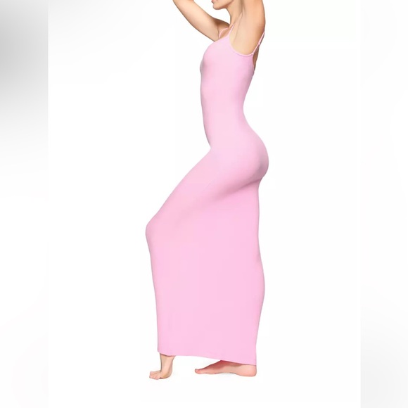 Skims Soft lounge Slip Ribbed Long Maxi Dress Pink NWT Kim kardashian - Picture 3 of 5